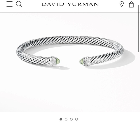 Cable Classics Bracelet in Sterling Silver with Prasiolite and Pavé Diamonds - Picture 4 of 5